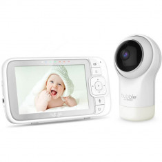 Camera de supraveghere bebelusi Hubble Connected Nursery View Premium, Monitor 5", HD, alb