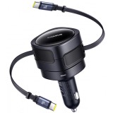 Incarcator Auto Cu Cablu USB-C Baseus Enjoyment Max, 60W, 3A, Negru C00035507121-01