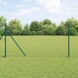 VidaXL Gard Euro cu 7 st&acirc;lpi 1.4x10 m Oțel galvanizat Verde