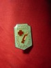 Insigna veche Donator Onorific -Crucea Rosie RSR ,metal si email ,h=2,1cm