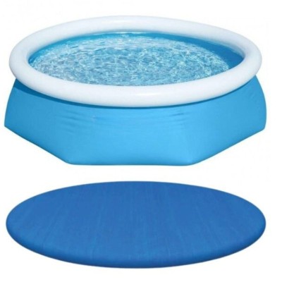Set 2 in 1, Piscina gonflabila cu 3 pereti laterali tripli, 244 x 66 cm si prelata acoperis pentru piscina 244 cm, Material PVC, foto