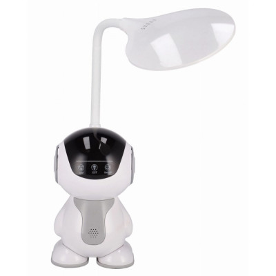 Lampa de birou, Jumi, model astronaut, lumina LED reglabila, brat ajustabil, alb, 11x32 cm foto