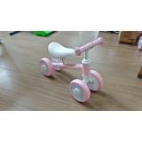 AIYAPLAY Bicicletă fără pedale pentru bebeluși 1-2 ani, 4 roți luminoase, șezut reglabil, direcție limitată, anvelope EVA silențioase, 52x22x37cm, roz