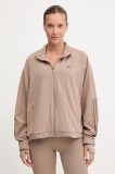 adidas Performance jachetă de antrenament HYGLM culoarea maro, JX3857