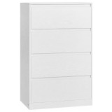 Comoda alba VASAGLE cu 4 sertare, design modern minimalist, 60x40x97 cm