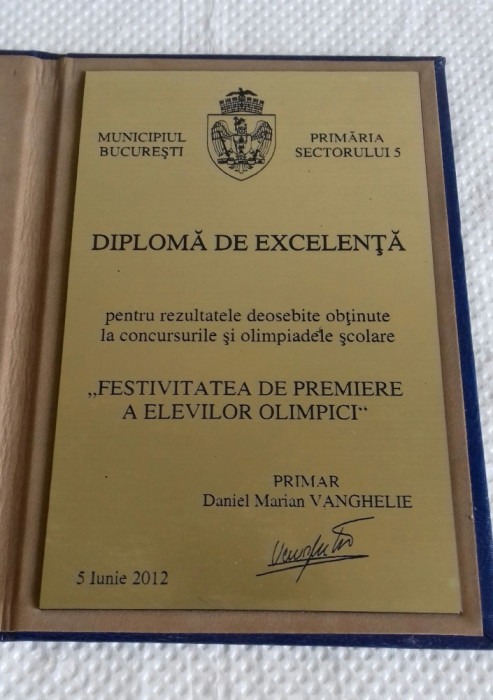 DIPLOMA DE EXCELENTA