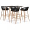 vidaXL Set mobilier de bar, 5 piese, negru 3057462