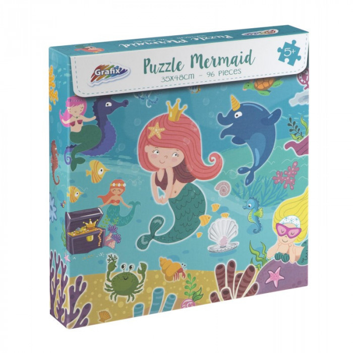 Puzzle - Sirene jucause (96 piese), 35 x 48 cm, 5 - 8 ani