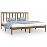 Cumpara ieftin Cadru de pat, maro miere, 200x200 cm, lemn masiv de pin