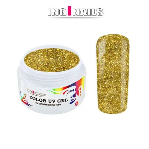 Gel UV colorat Inginails 5g &ndash; Gold Glitter