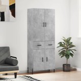 Cumpara ieftin Dulap &icirc;nalt, gri beton, 69,5x34x180, lemn compozit