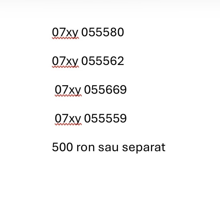 Cartele numere usoare consecutive