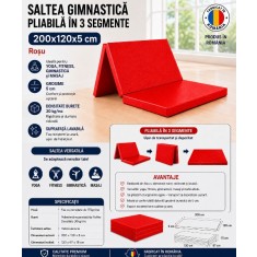 Saltea gimnastica pliabila 200x120x5 cm
