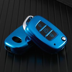Husa Tpu Compatibila cu Cheie Briceag Hyundai Sonata Albastra Model 2