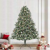 vidaXL BraddeCrăciunartificial cu 300 LED Verde 160 x 160 x 240 cm PVC 3395255