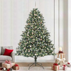 vidaXL Brad de Crăciun artificial cu 300 LED Verde 160 x 160 x 240 cm 3395255