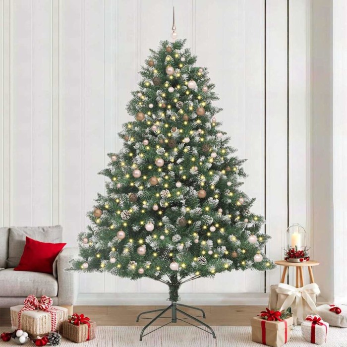 vidaXL Brad de Crăciun artificial cu 300 LED Verde 160 x 160 x 240 cm 3395255