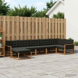 Cumpara ieftin Set de canapele de exterior 7 buc. 7-Locuri Natural si Negru