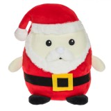 Figurină-Perna Plus Crăciun, Mallow Moș Crăciun, Culoare Roșu, 29 cm, Material Poliester, Oem