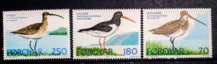 Feroe 1977 păsări , serie 3v. neștampilata