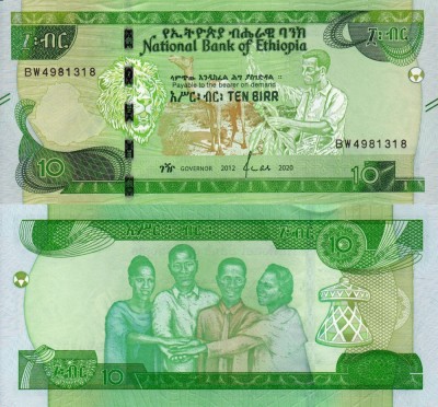 ETIOPIA 10 birr 2020 UNC!!! foto