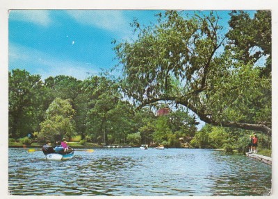 bnk cp Buzau - Lacul din parcul Crang - circulata - marca fixa foto