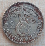 (A582) MONEDA DIN ARGINT GERMANIA - 2 REICHSMARK MARK 1937, LIT. A, NAZISTA, Europa