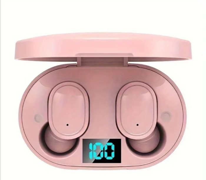 Casti Wireless E6S V5.3 Android cu sunet stereo si carcasa de incarcare ROZ