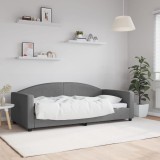 VidaXL Cadru de pat, gri &icirc;nchis, 90x190 cm, material textil