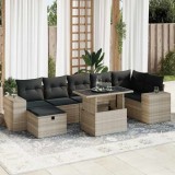 VidaXL Set canapele de grădină cu perne, 5 piese gri deschis poliratan 3327952