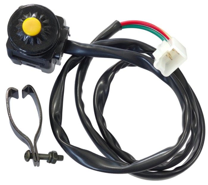 Buton oprire motociclete/atv, 2 pini, prindere pe ghidon, buton galben Cod Produs: MX_NEW PCNBSE081