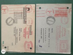 Romania Regala ,grup doua carti postale ,cu corespondenta comerciala si avocateasca ROMANIA -GERMANIA ,societati internationale anul 1941
