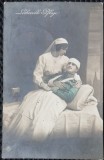 Carte Postala, Tanara ingrijind un barbat ranit, 1912