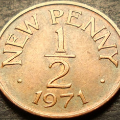 Moneda exotica 1/2 NEW PENNY - GUERNSEY, anul 1971 * cod 2998