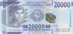 Bancnota Guineea 20.000 Franci 2015 - P50 UNC foto