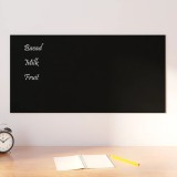 Tablă magnetică de perete neagră 80x40 cm, sticlă securizată