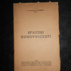 Pr. Econom G. I. GIBESCU - SFATURI DUHOVNICESTI (1940)