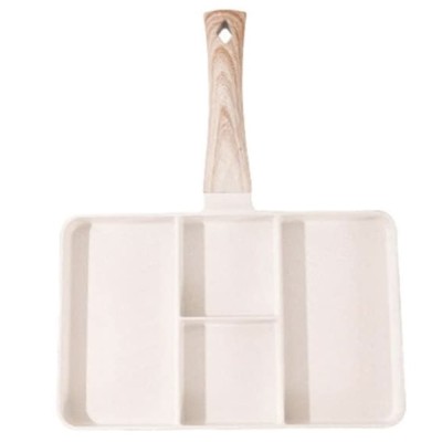 Tigaie grill Pufo Breakfast cu 4 compartimente, 27 x 18 cm, alb foto