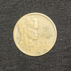 Moneda 20 dinari 1955 Iugoslavia