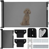 Poartă de Siguranță Extensibilă pentru Uși, Material Durabil ABS, PVC și Aluminiu, 86 x 13-160cm, Culoare Neagră