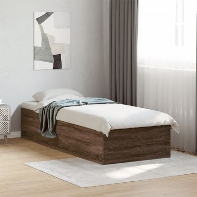 vidaXL Cadru de pat, stejar maro, 100x200 cm, lemn prelucrat 3281055 foto
