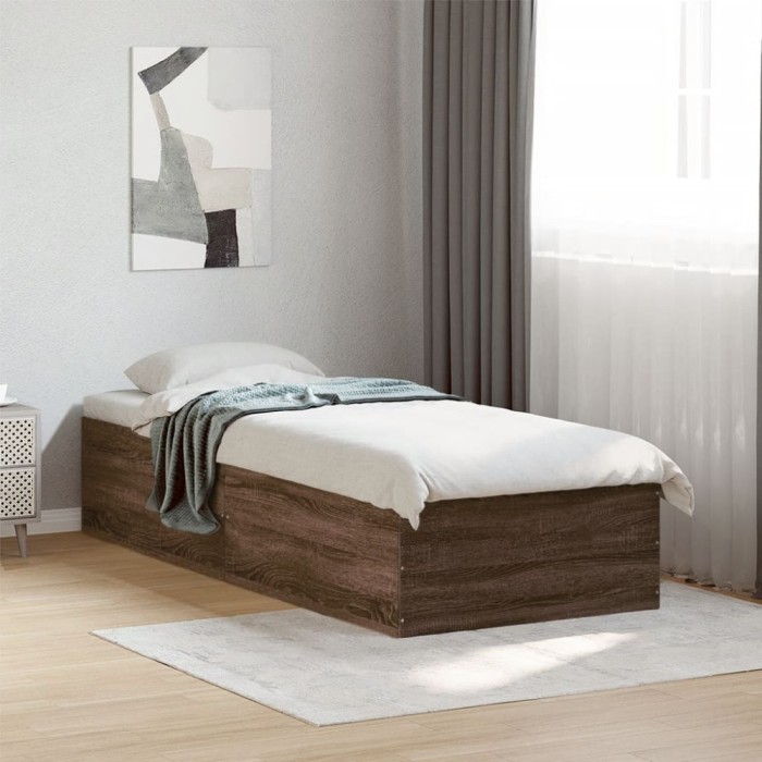 vidaXL Cadru de pat, stejar maro, 100x200 cm, lemn prelucrat 3281055