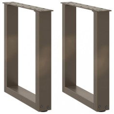 vidaXL Picioare pentru măsuță de cafea &icirc;n formă de U, 2 buc., oțel natural, 28x(42-43) cm