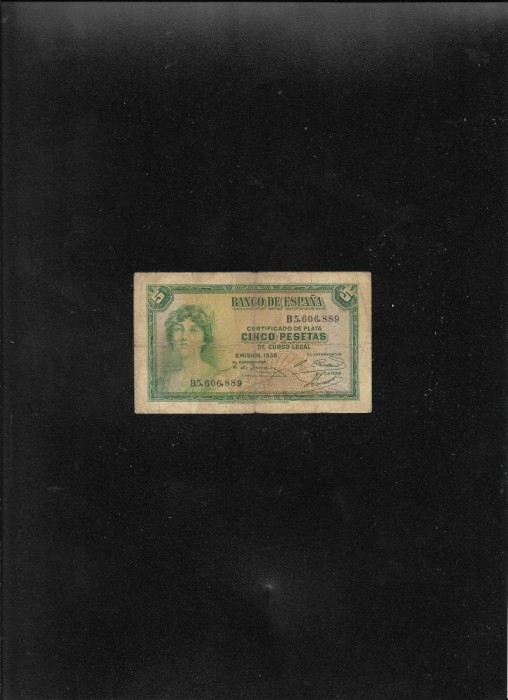 Spania 5 pesetas 1935 seria5606889