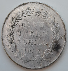 Jeton argint - Bank token 3 Shilling 1813 foto