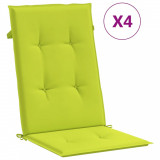 Perne scaun cu spatar &icirc;nalt, 4 buc., verde, 120x50x3 cm, textil GartenMobel Dekor, vidaXL