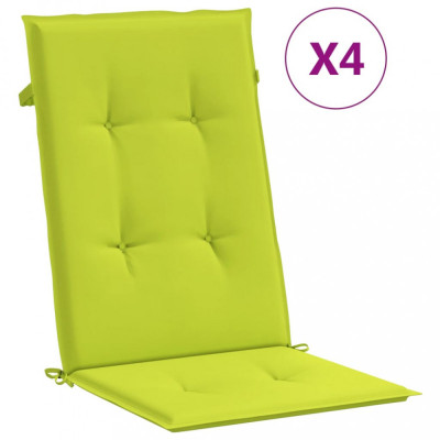 Perne scaun cu spatar &amp;icirc;nalt, 4 buc., verde, 120x50x3 cm, textil GartenMobel Dekor foto