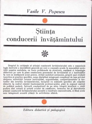 STIINTA CONDUCERII INVATAMANTULUI VOL.1-VASILE POPESCU-267505 foto