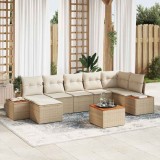 vidaXL Set de canapele pentru grădină cu pernă 8 pcs bej și crem
