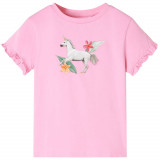 Tricou pentru copii cu m&acirc;neci scurte, roz aprins 116